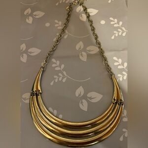 Vintage Express gold tone bib necklace